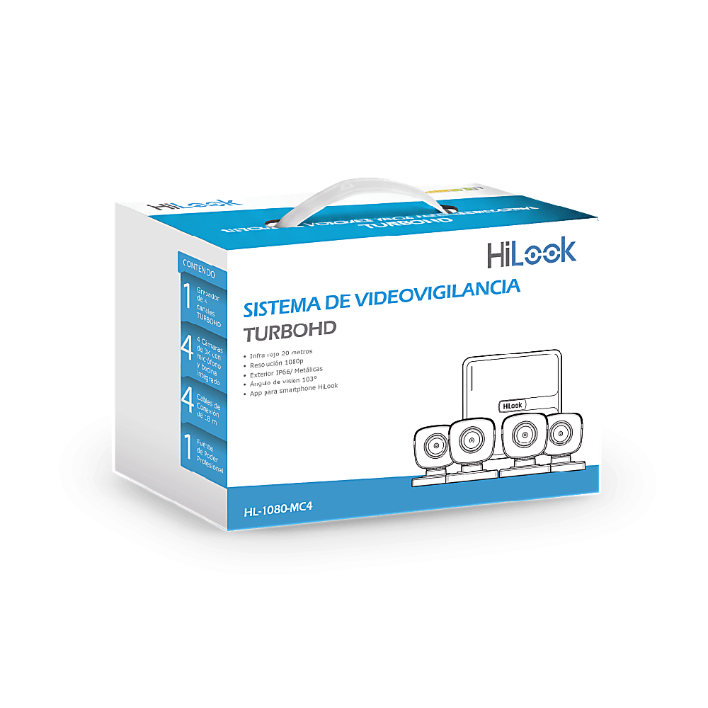 Kit TurboHD 4 Canales | Sistema de Videovigilancia HD Completo