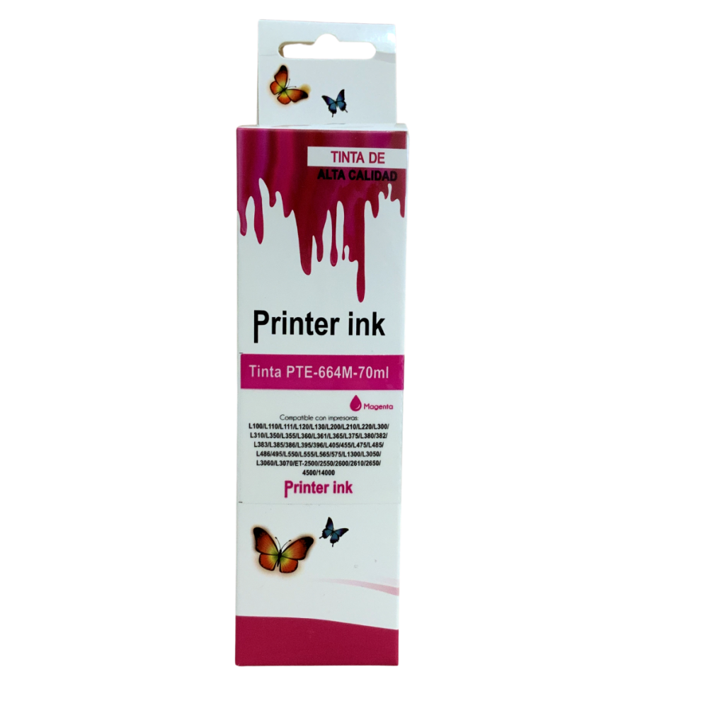 TINTA MAGENTA DE ALTA CALIDAD ESPECIFICA PARA IMPRESORAS EPSON 70 ML